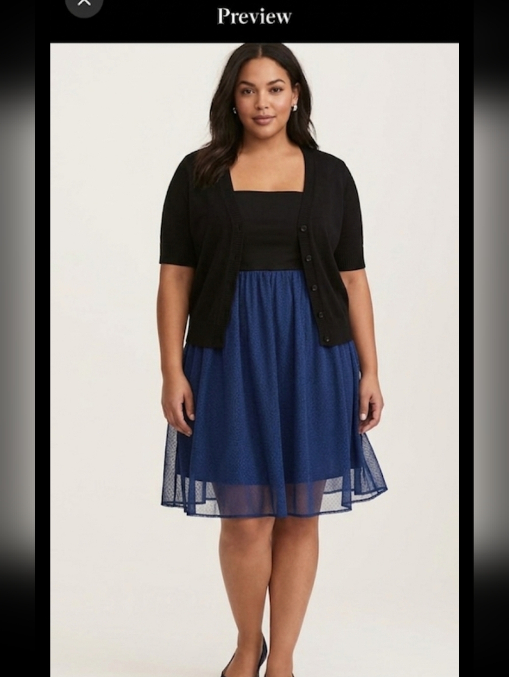 Torrid strapless Blue Smocked   chifon polka dots dress